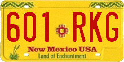 NM license plate 601RKG