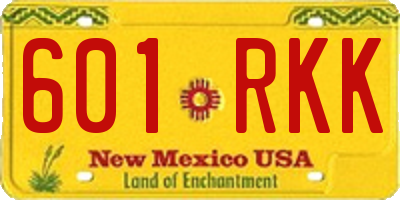 NM license plate 601RKK
