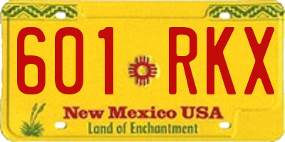 NM license plate 601RKX
