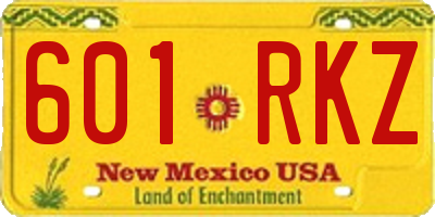 NM license plate 601RKZ