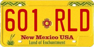 NM license plate 601RLD