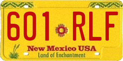 NM license plate 601RLF