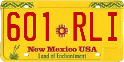 NM license plate 601RLI