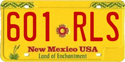 NM license plate 601RLS