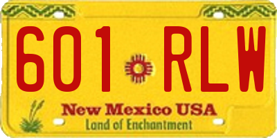 NM license plate 601RLW