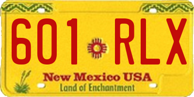 NM license plate 601RLX