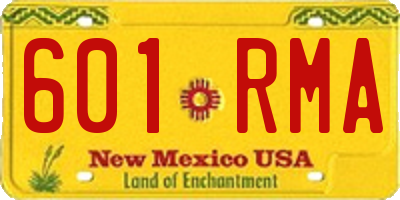 NM license plate 601RMA