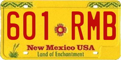 NM license plate 601RMB