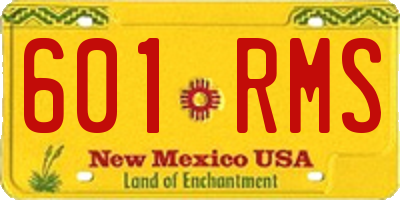 NM license plate 601RMS