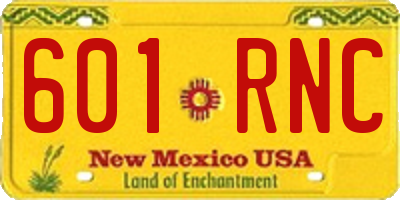 NM license plate 601RNC