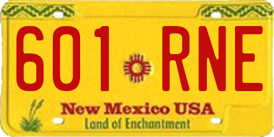 NM license plate 601RNE
