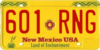 NM license plate 601RNG