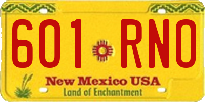 NM license plate 601RNO