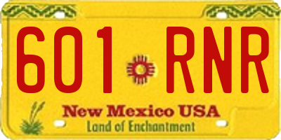 NM license plate 601RNR