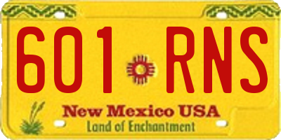 NM license plate 601RNS