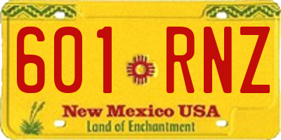 NM license plate 601RNZ