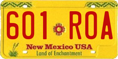 NM license plate 601ROA