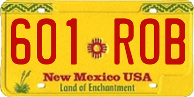 NM license plate 601ROB