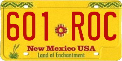 NM license plate 601ROC