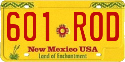 NM license plate 601ROD