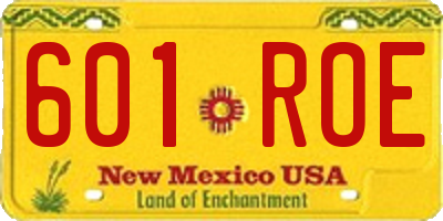 NM license plate 601ROE