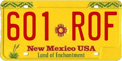 NM license plate 601ROF