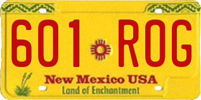 NM license plate 601ROG