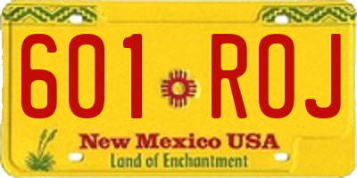 NM license plate 601ROJ