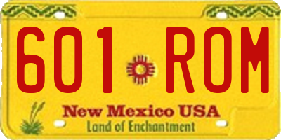 NM license plate 601ROM