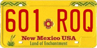 NM license plate 601ROQ