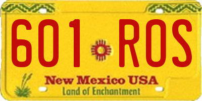 NM license plate 601ROS