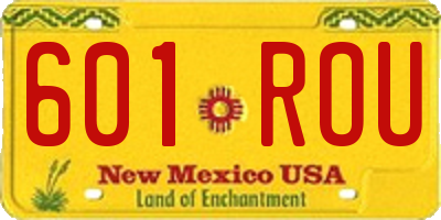 NM license plate 601ROU