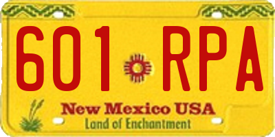 NM license plate 601RPA