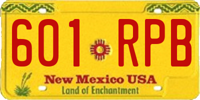 NM license plate 601RPB
