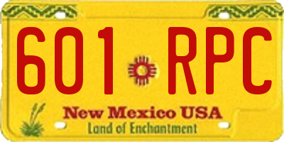 NM license plate 601RPC