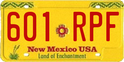 NM license plate 601RPF