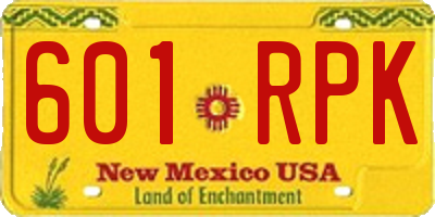 NM license plate 601RPK