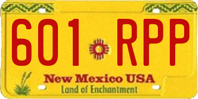 NM license plate 601RPP