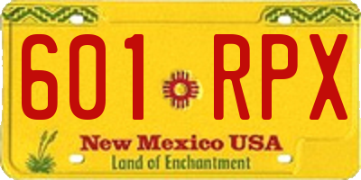 NM license plate 601RPX