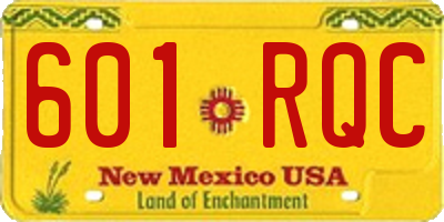 NM license plate 601RQC