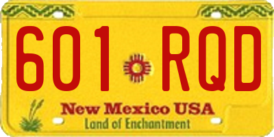 NM license plate 601RQD