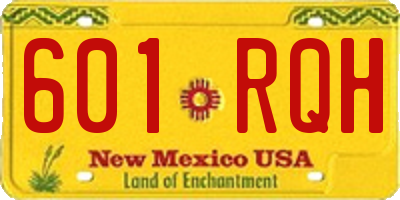 NM license plate 601RQH