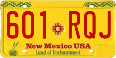 NM license plate 601RQJ