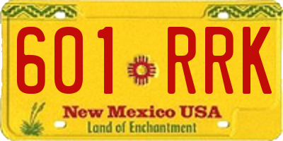 NM license plate 601RRK