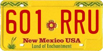 NM license plate 601RRU
