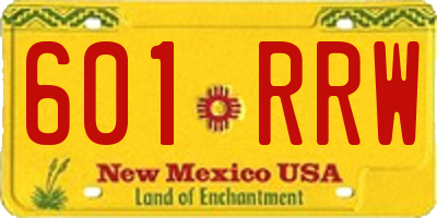 NM license plate 601RRW