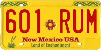 NM license plate 601RUM