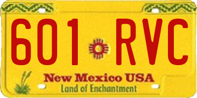 NM license plate 601RVC