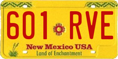 NM license plate 601RVE