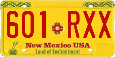 NM license plate 601RXX